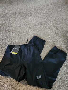 Mountain Hardwear Womans Smart Storm Defense  Waterproof  Black Wind Pants Sz Xs